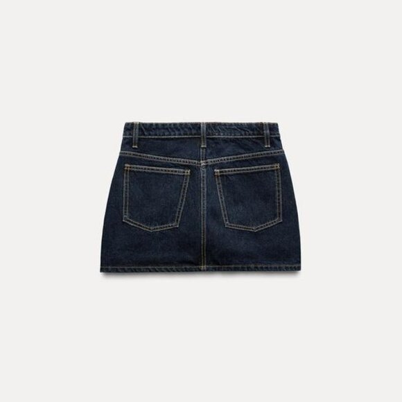 ZARA DENIM MINI SKIRT - Picture 3 of 9